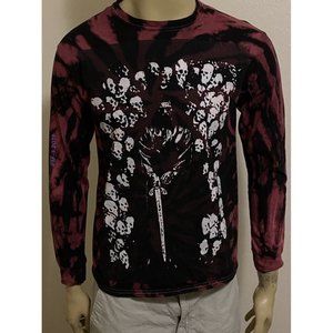 Post Malone Medium Long Sleeve Hollywood's Bleeding 2019 Tour Shirt Red Black